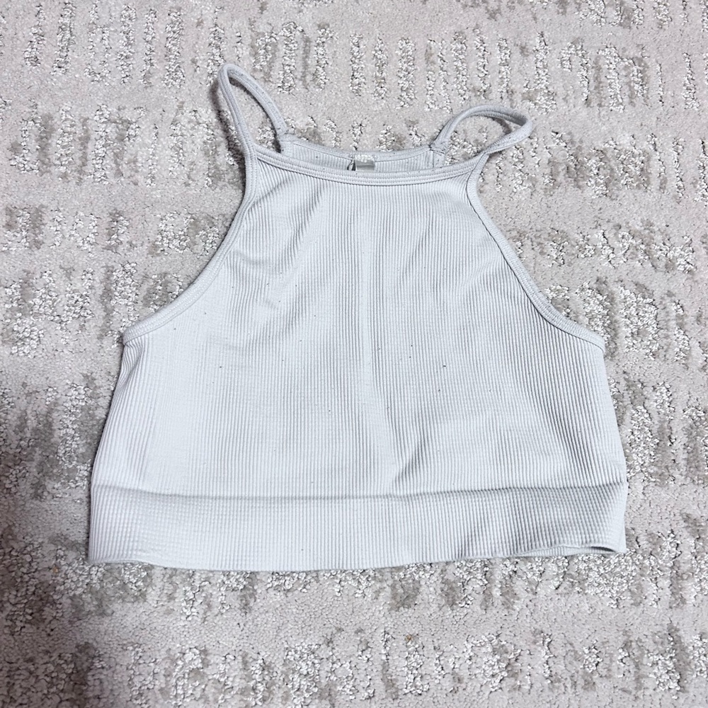 White, athletic crop top